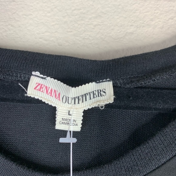 Black sweater 3/4 sleeves‎ sheer front blouse - Picture 3 of 6